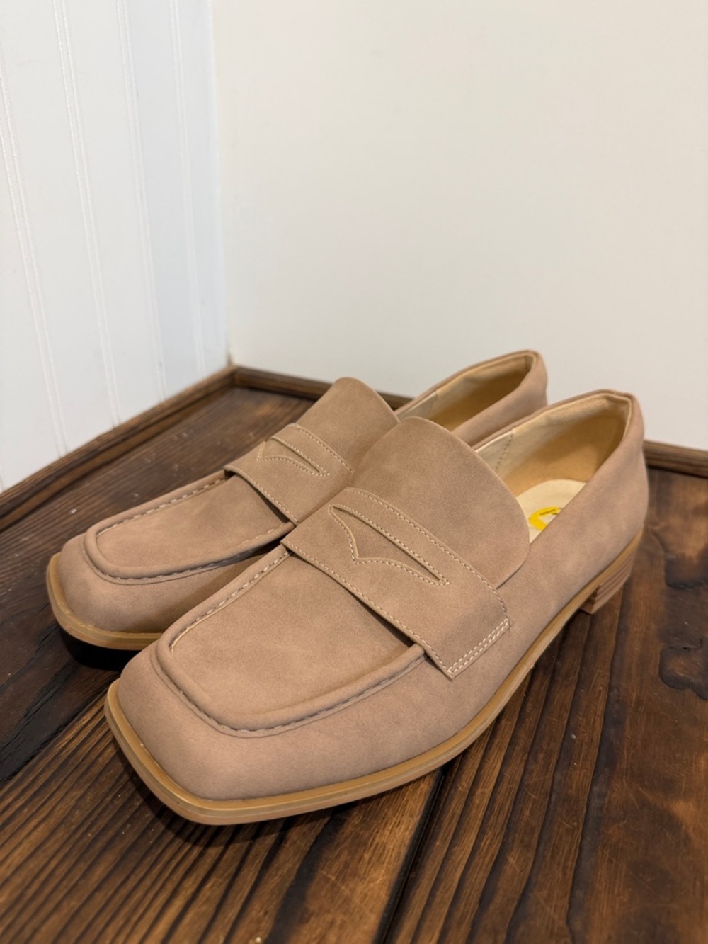 New Oasis Society Soft Tan Penny Loafers - Picture 2 of 8